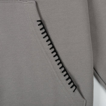 Embossed Black Stitch Storm Hoodie