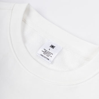 Embossed White Crewneck