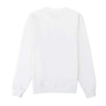 Embossed White Crewneck