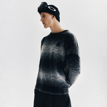 Fuzzy Icon Striped Sweater (Ivory & Black)